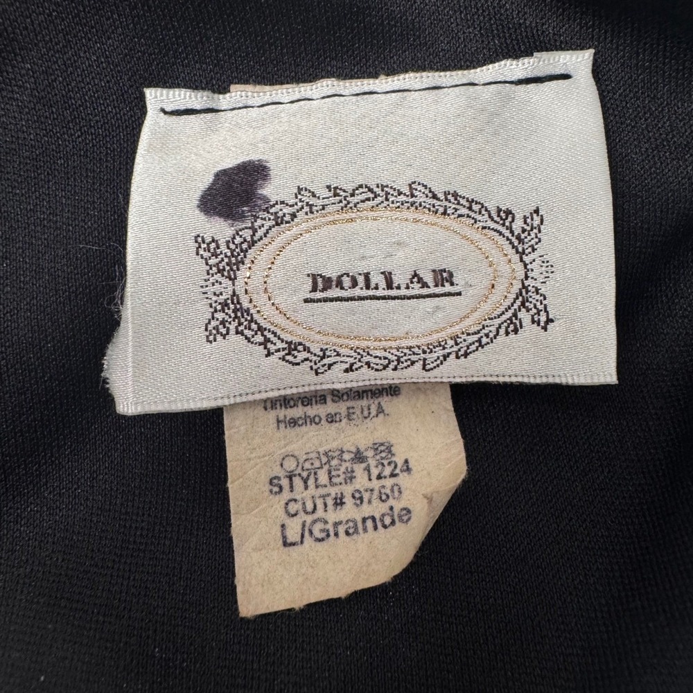 VTG DOLLAR Black Halter Neck Ruched Waist Empire Waist Maxi Dress Large USA - Picture 9 of 11